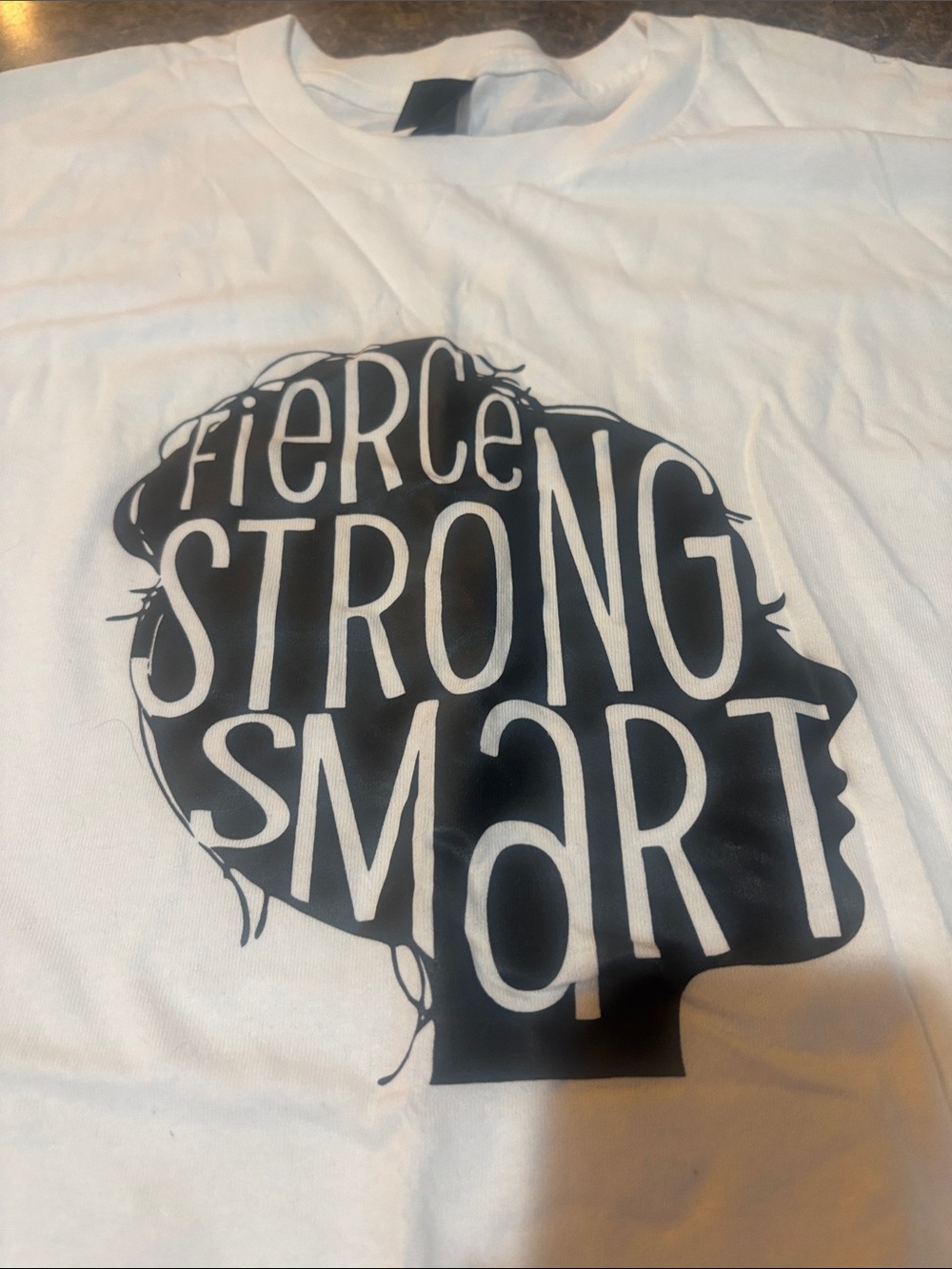 Hanes Black & White Fierce Strong Smart Silhouette tee shirt